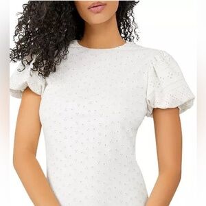 Free people white eyelet puff sleeve mini dress